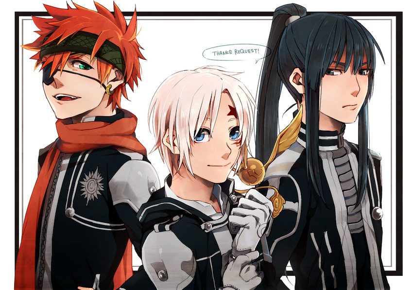 allen walker, kanda yuu, and lavi (d.gray-man) drawn by ichita_kuuto