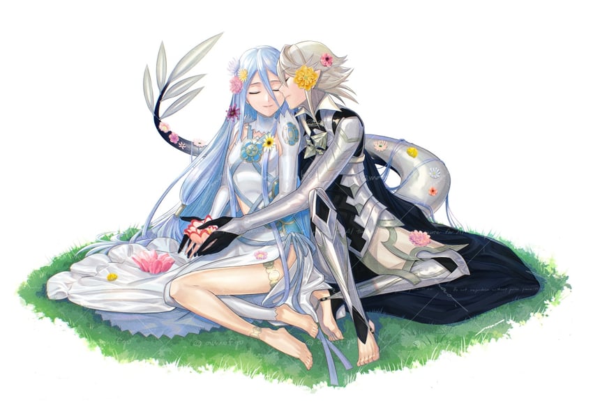 azura and male corrin (fire emblem and 1 more) drawn by amao_miyuki