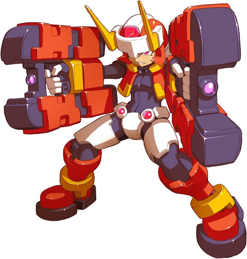 atlas and model f (mega man and 2 more) drawn by yabe_makoto