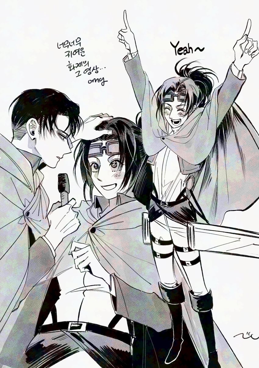 levi and hange zoe (shingeki no kyojin) drawn by nul