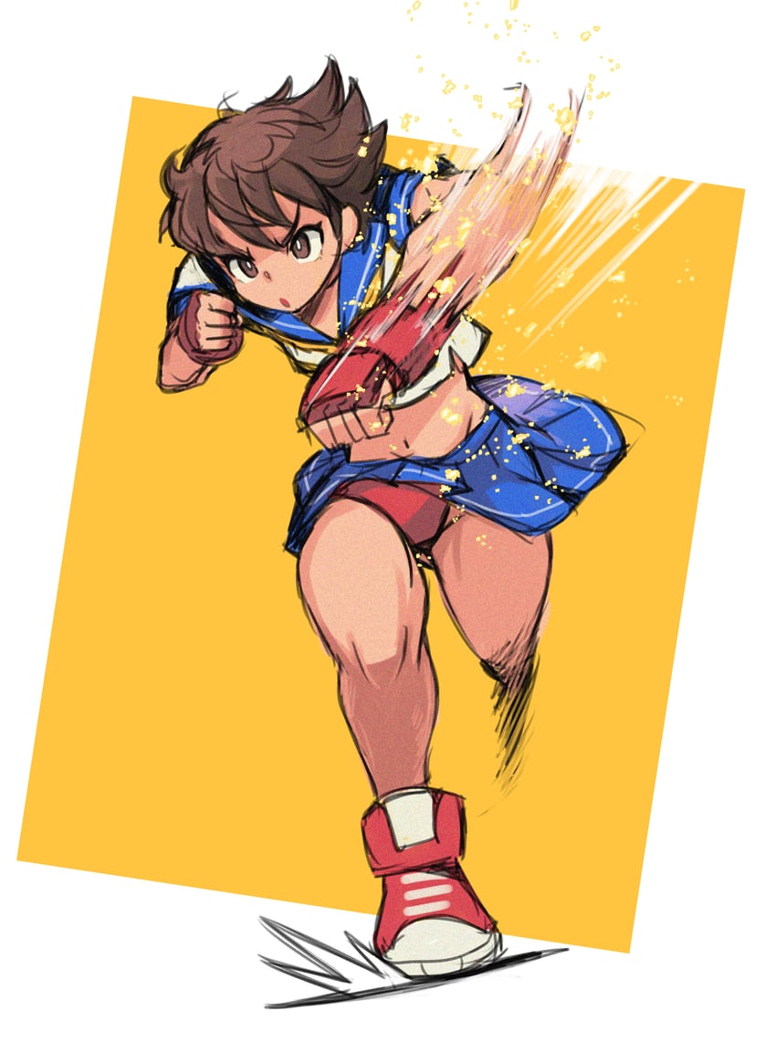 kasugano sakura (street fighter and 1 more) drawn by okera