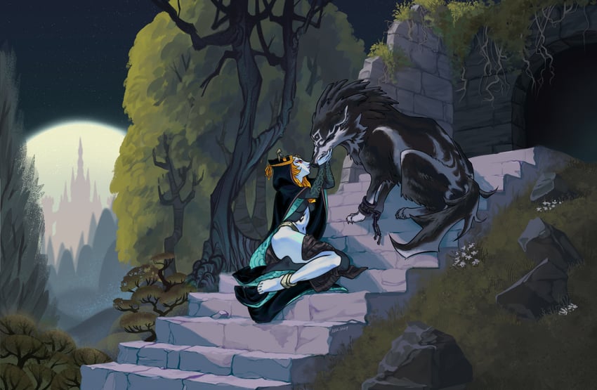 link, midna, and wolf link (the legend of zelda and 1 more) drawn by infantplanet