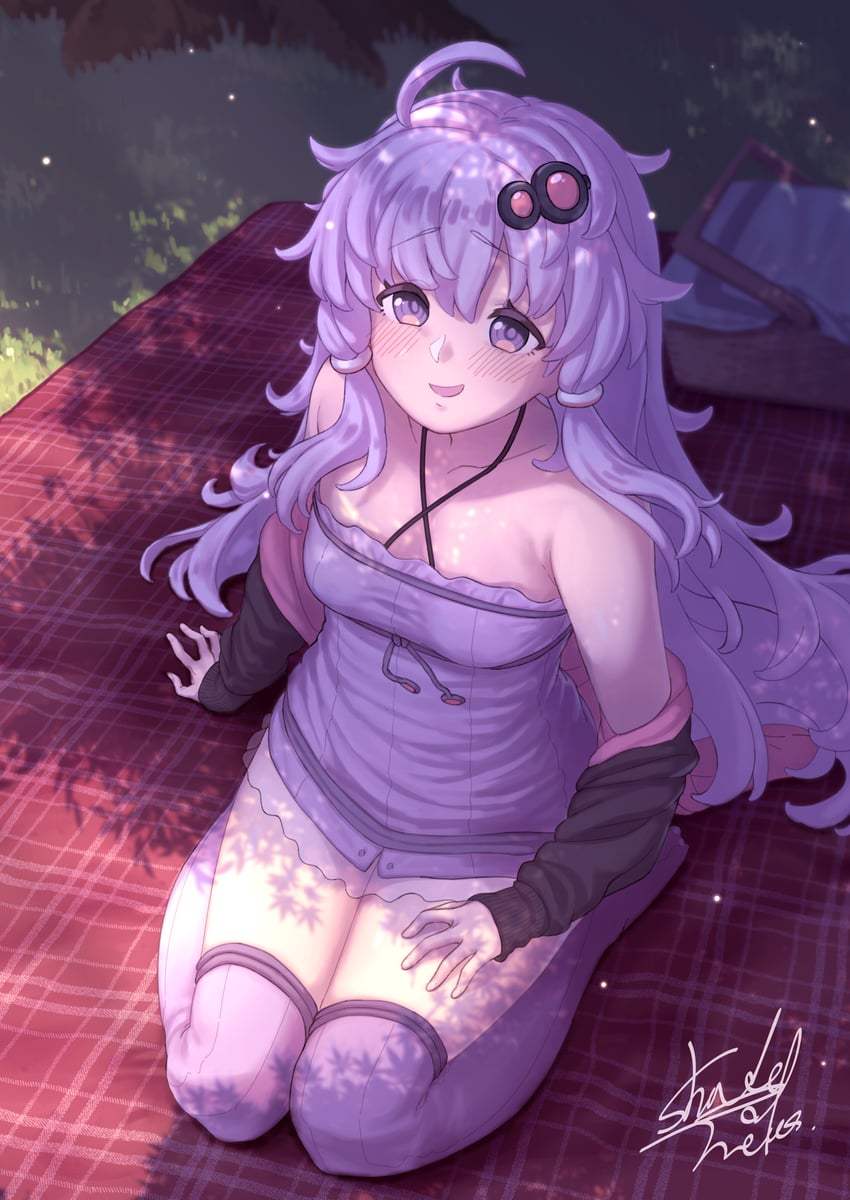 yuzuki yukari (vocaloid and 1 more) drawn by shade_of_trees