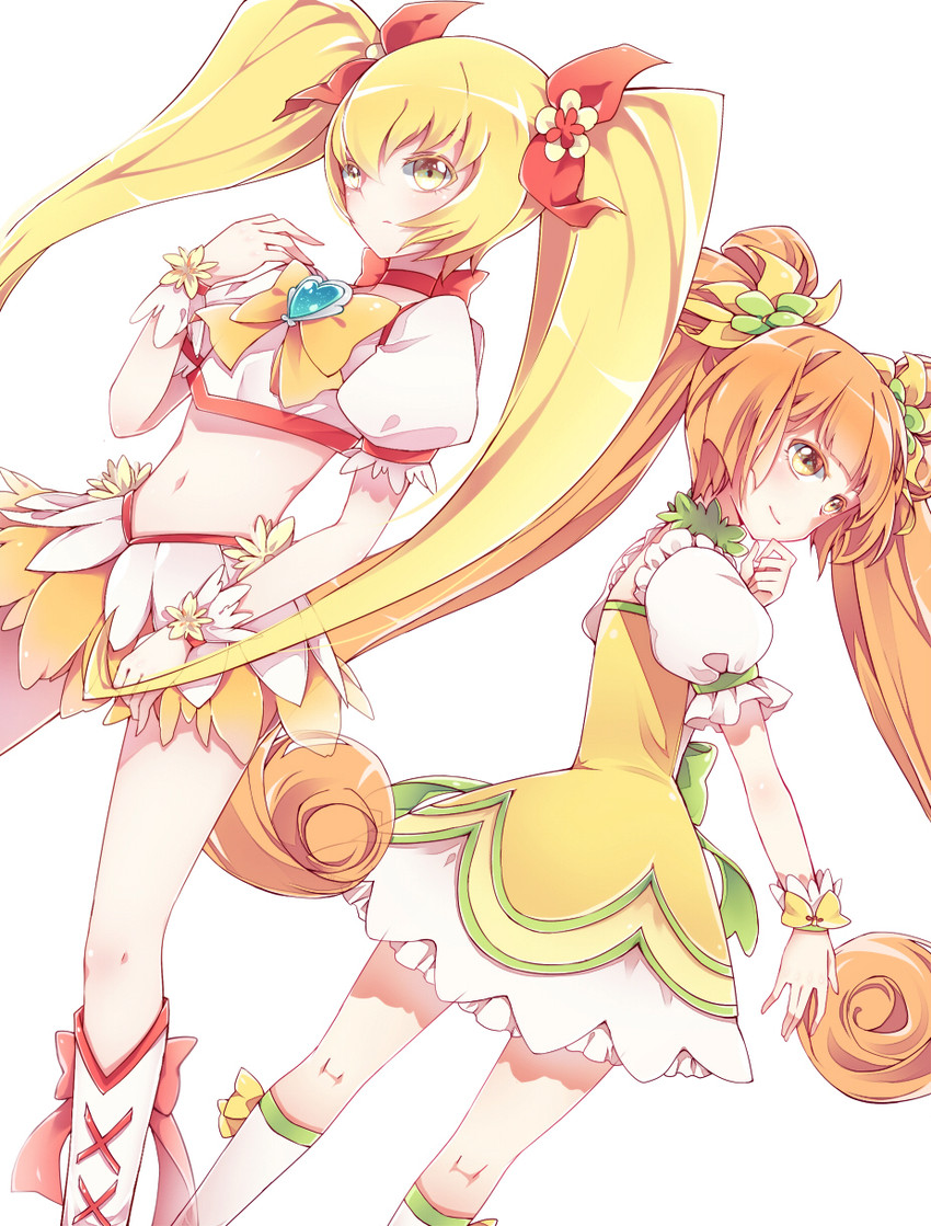 myoudouin itsuki, cure sunshine, yotsuba alice, and cure rosetta (precure and 2 more) drawn by anthiea