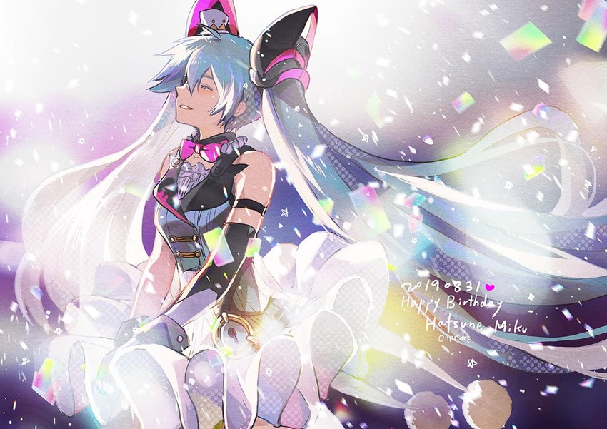 hatsune miku and magical mirai miku (vocaloid and 1 more) drawn by chris4708