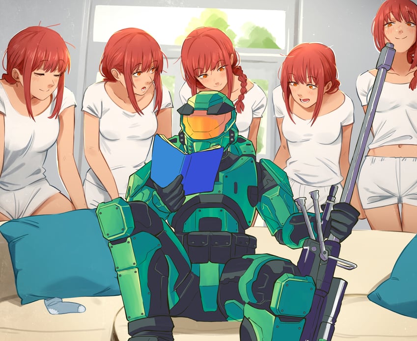 makima and master chief (chainsaw man and 2 more) drawn by jafet_meza and khyle.