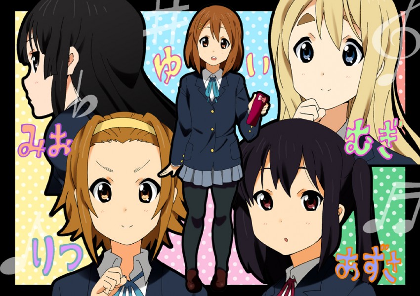 akiyama mio, nakano azusa, hirasawa yui, tainaka ritsu, and kotobuki tsumugi (k-on!) drawn by yamasaki_wataru