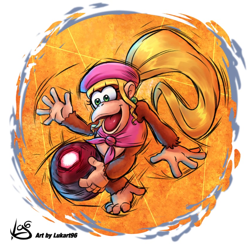 dixie kong (mario and 2 more) drawn by lukart96