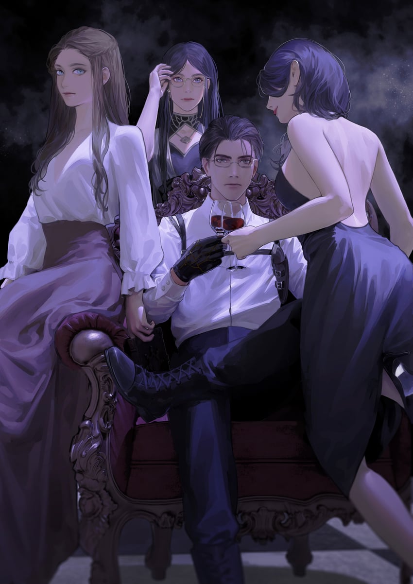 klein moretti, gehrman sparrow, cattleya, edwina edwards, and tracy (lord of the mysteries) drawn by yinyoushirenmaotouying