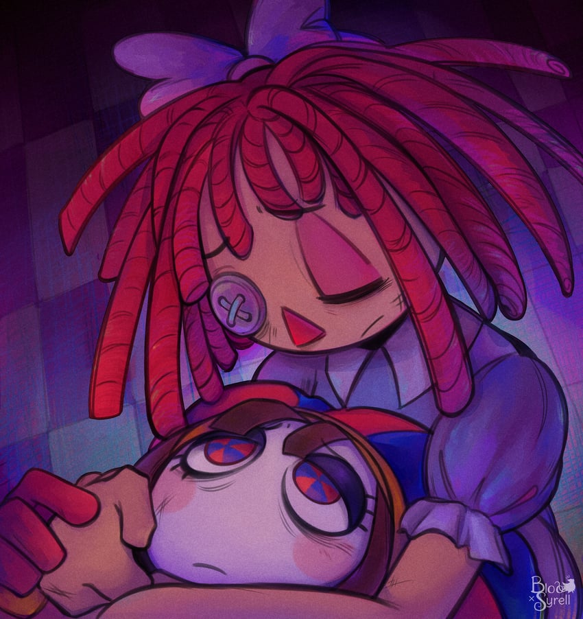 pomni and ragatha (the amazing digital circus) drawn by bloosyrell