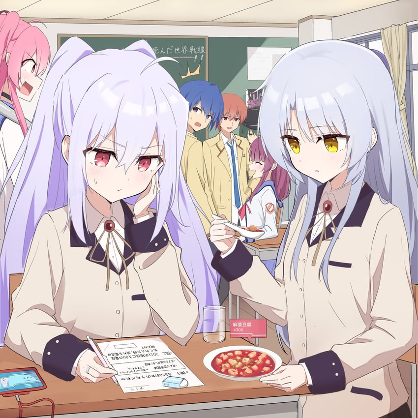 tachibana kanade, nakamura yuri, yui, hinata hideki, otonashi yuzuru, and 1 more (angel beats! and 1 more) drawn by akure1129
