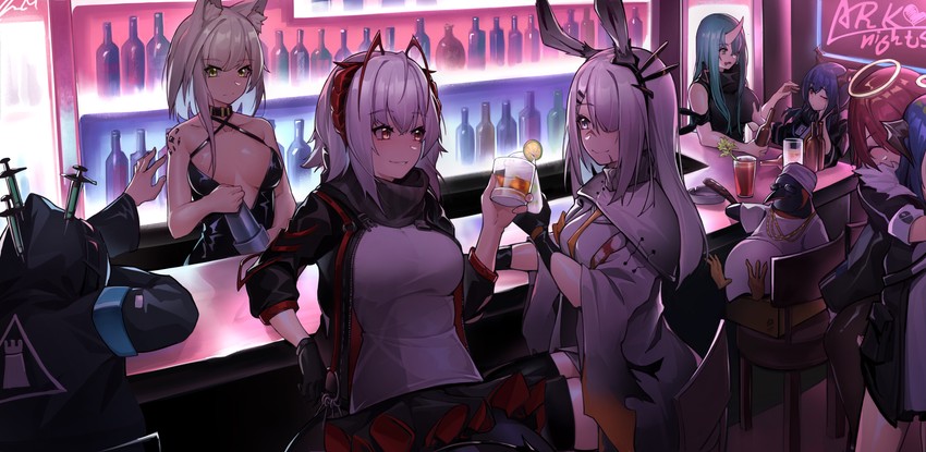 doctor, kal'tsit, exusiai, ch'en, w, and 4 more (arknights) drawn by iku!_iku!!