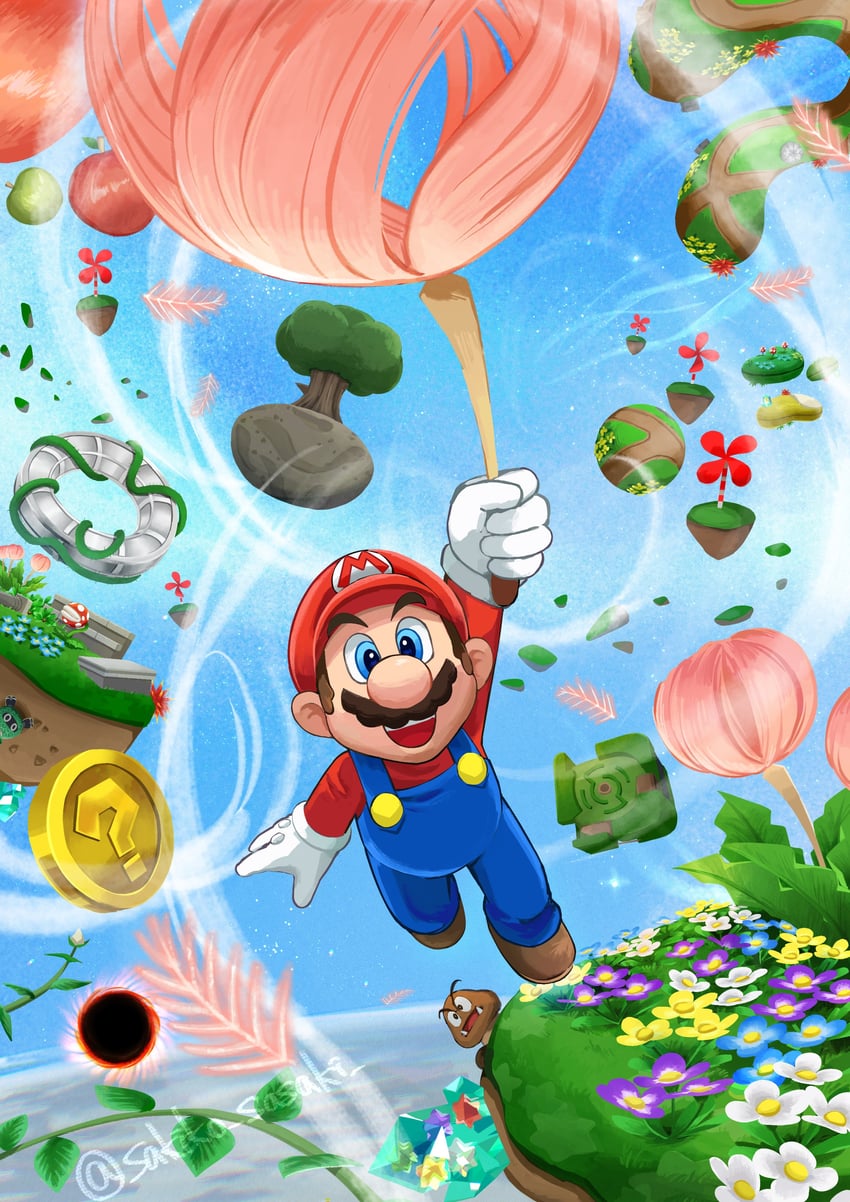 mario and goomba (mario and 1 more) drawn by sasaki_sakiko