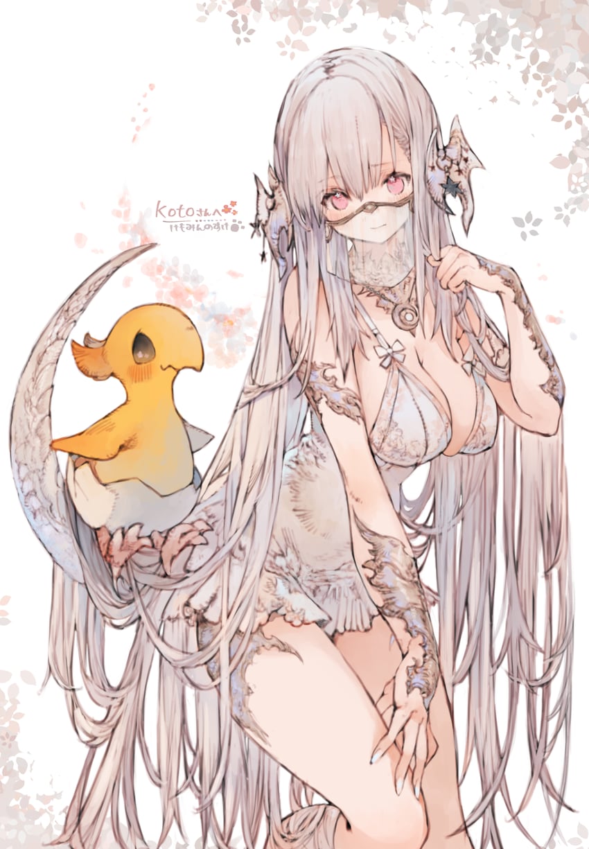 warrior of light and chicobo (original and 2 more) drawn by kemomin_nosuke