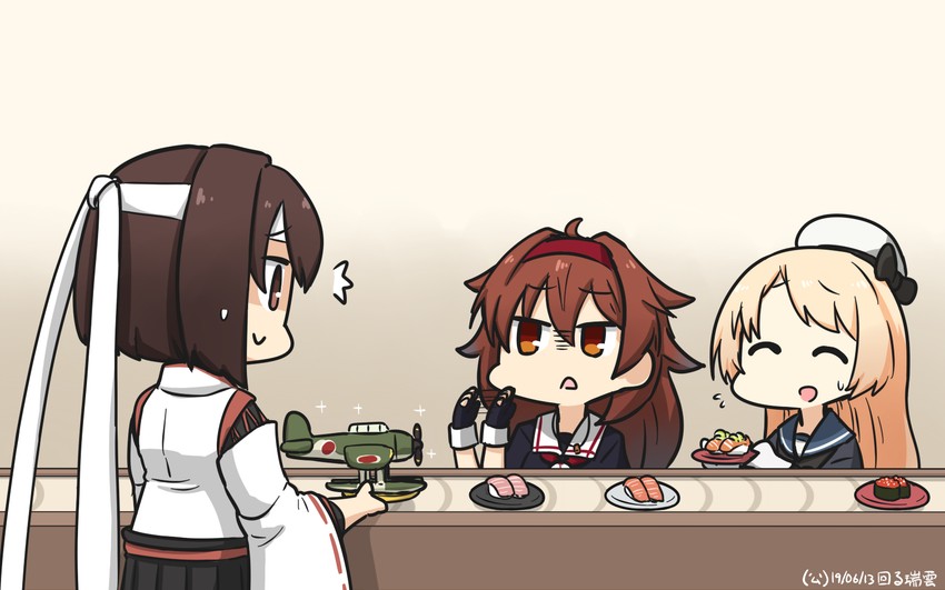 shiratsuyu, hyuuga, jervis, shiratsuyu kai ni, and hyuuga kai ni (kantai collection) drawn by hamu_koutarou