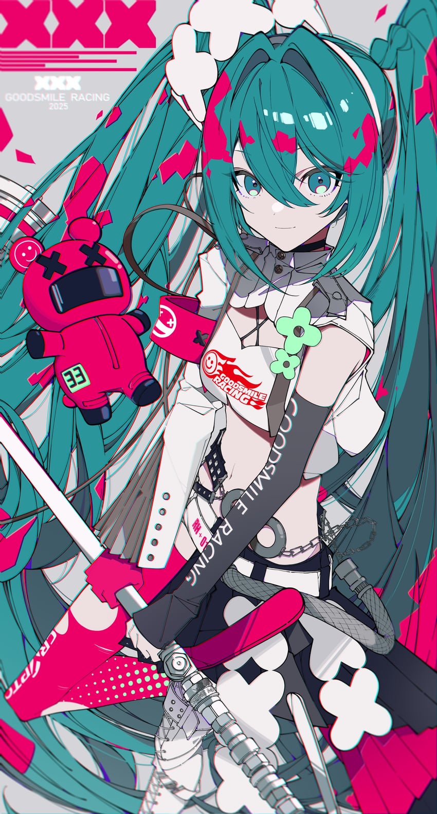 hatsune miku and racing miku (vocaloid and 1 more) drawn by gugugu_official