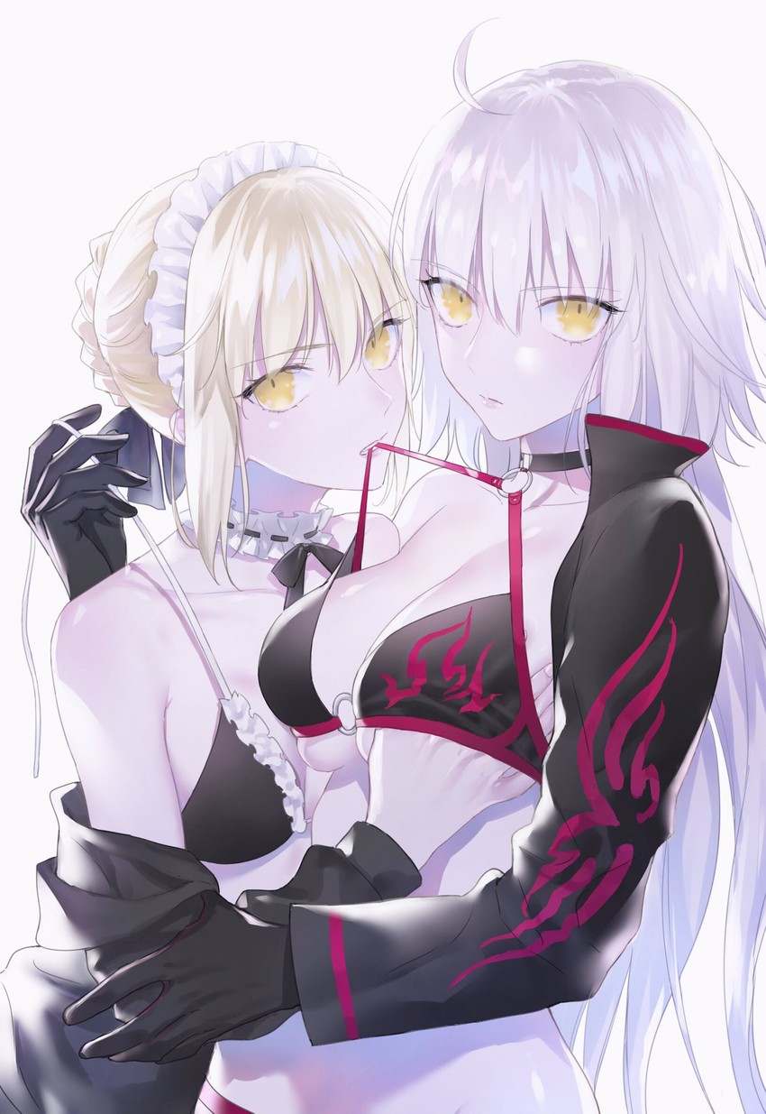 artoria pendragon, jeanne d'arc alter, and saber alter (fate and 1 more) drawn by nipi27