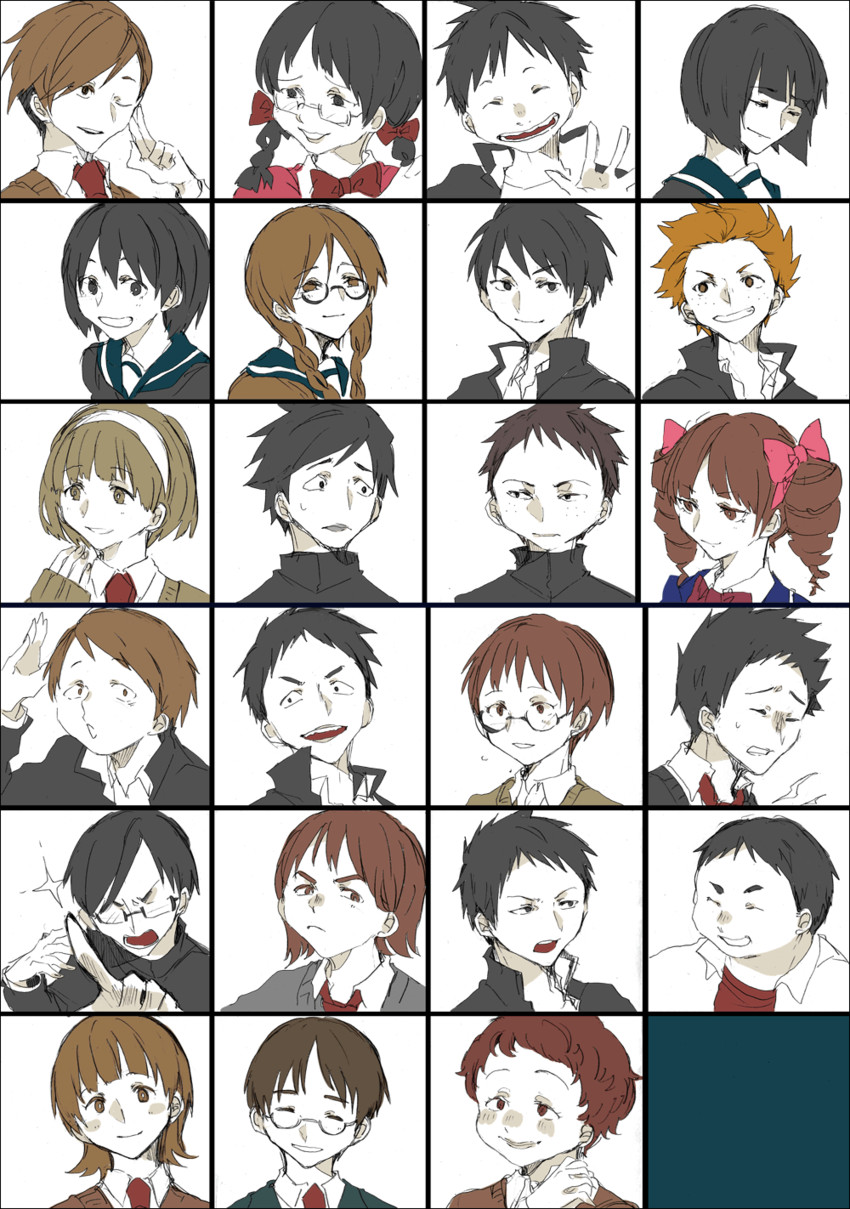 sakura momoko, jougasaki himeko, honami tamae, sasayama kazuko, hanawa kazuhiko, and 18 more (chibi maruko-chan) drawn by yuuichi_(bobobo)