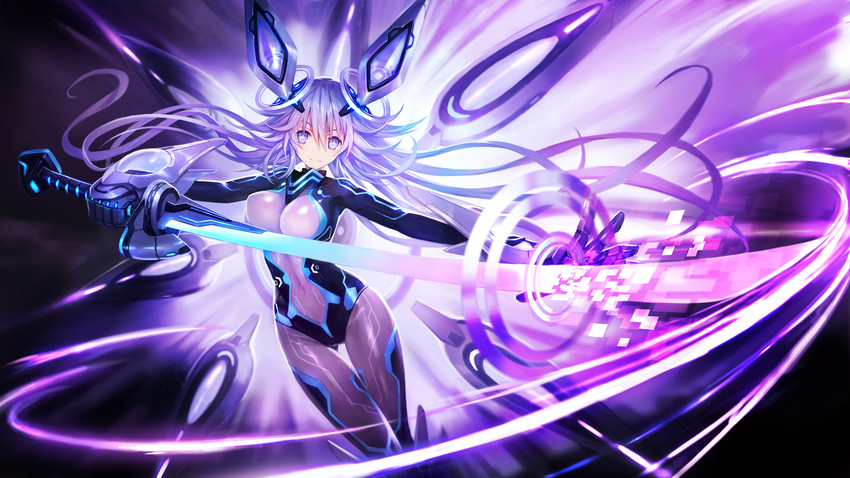 purple heart and next purple (neptune and 1 more) drawn by zhuore_zhi_hen