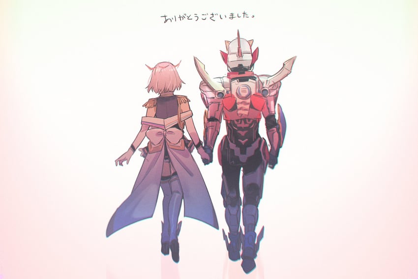 shinjou akane, gridman, and gridman universe fighter (gridman universe) drawn by aki_(neyuki41028)