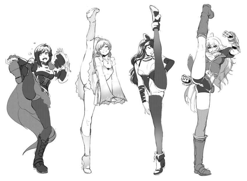 ruby rose, weiss schnee, yang xiao long, and blake belladonna (rwby) drawn by sinccubi