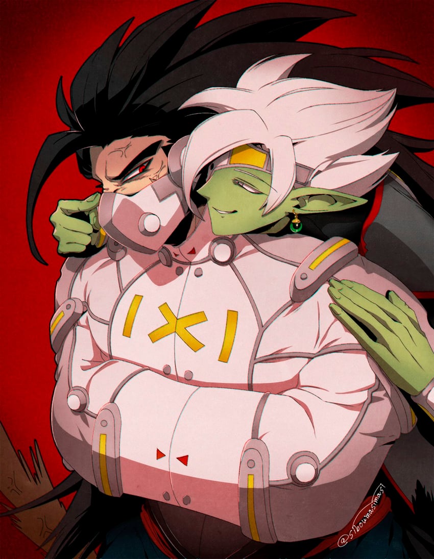 zamasu, fused zamasu, and cumber (dragon ball and 1 more) drawn by ushihoshi