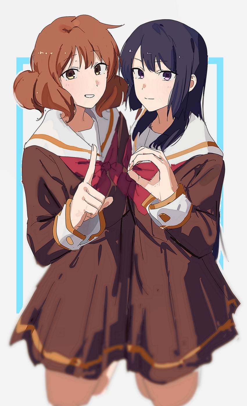 oumae kumiko and kousaka reina (hibike! euphonium) drawn by matarasu_(aaaaaaaaj)