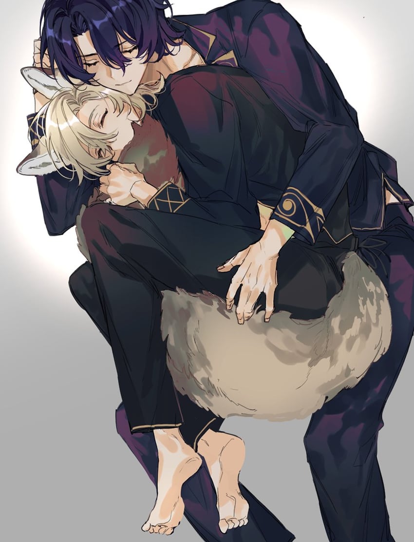 dr. ratio and aventurine (honkai and 1 more) drawn by rechu2300