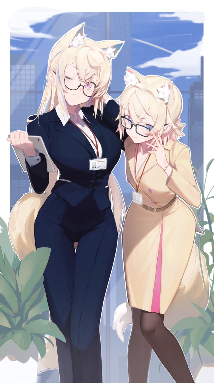 fuwawa abyssgard and mococo abyssgard (hololive and 1 more) drawn by darah