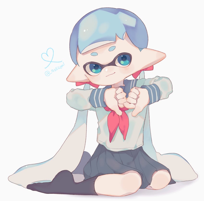 inkling player character and inkling girl (splatoon) drawn by sabata_saba