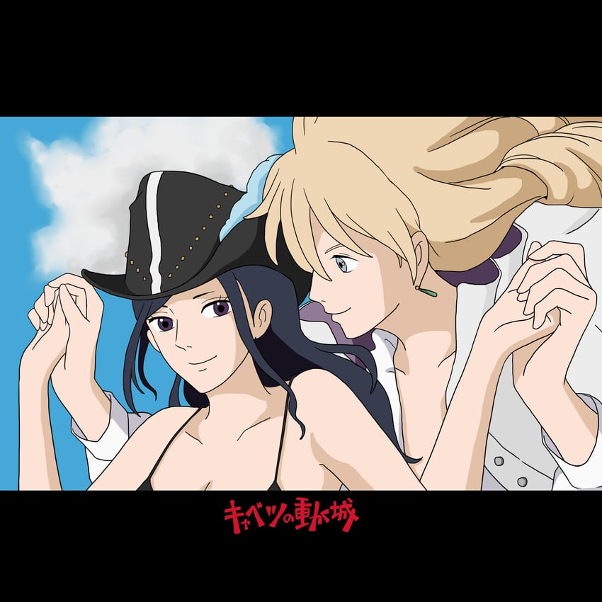 nico robin, howl pendragon, sophie hatter, and cavendish (one piece and 1 more) drawn by yuri_kohi