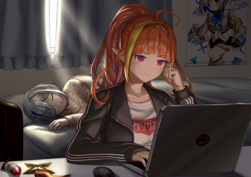 amane kanata and kiryu coco (hololive) drawn by xun_(xun124c41)
