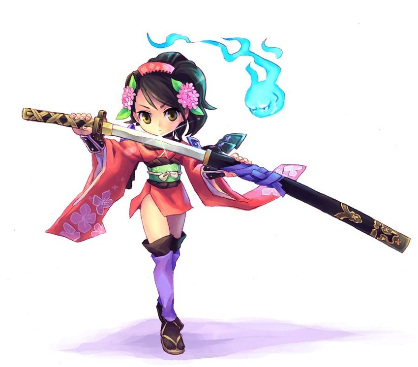 momohime and izuna jinkuro (oboro muramasa) drawn by chingisu