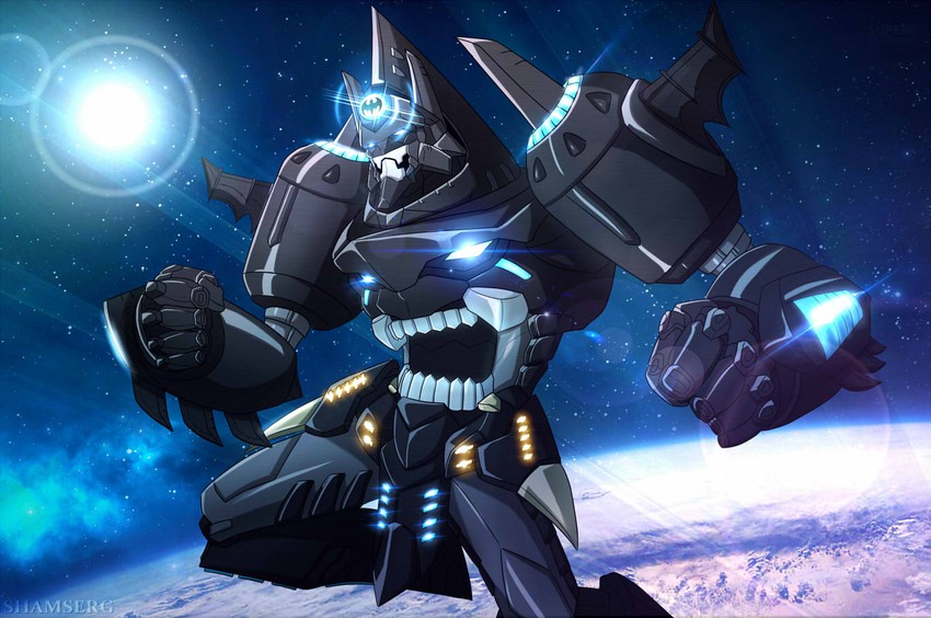 batman and arc gurren-lagann (tengen toppa gurren lagann and 2 more) drawn by shamserg