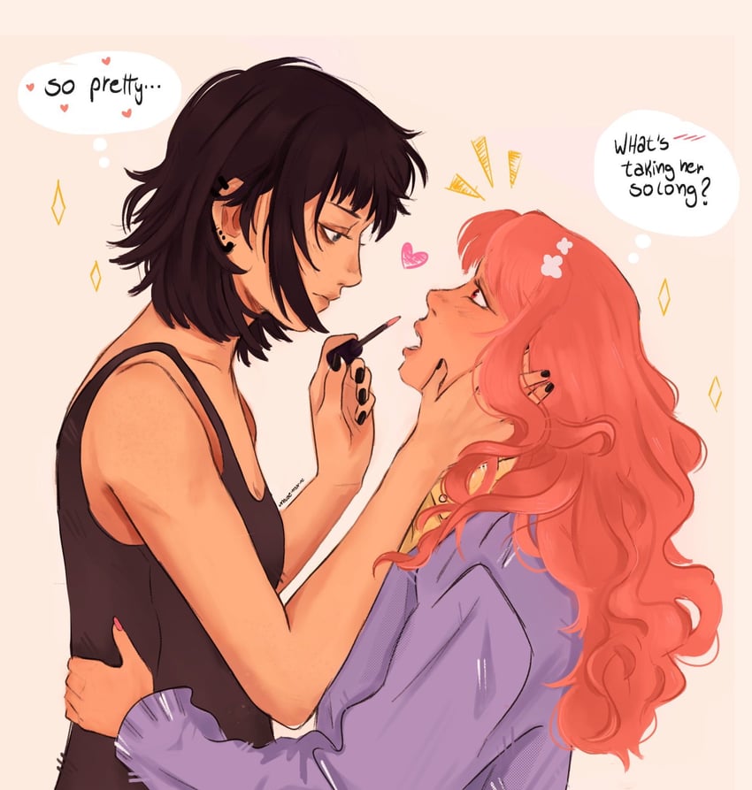 koga mitsuki and oosawa aya (kininatteru hito ga otoko ja nakatta) drawn by musemarine