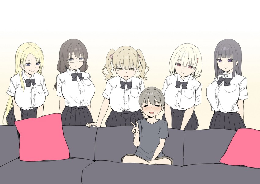 aimi, rena, himeko, yurie, and riko (original and 1 more) drawn by sky-freedom
