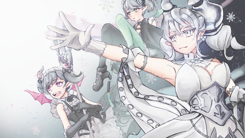 lovely labrynth of the silver castle, arianna the labrynth servant, and arianne the labrynth servant (yu-gi-oh!) drawn by makitekka