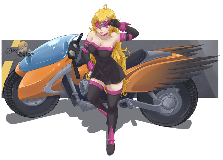 medusa and yang xiao long (fate and 2 more) drawn by alex_kellar