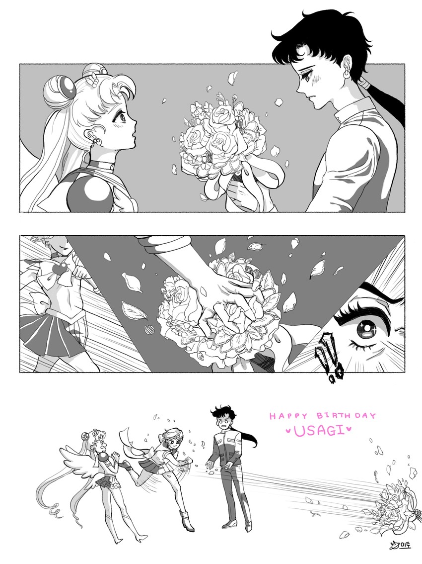 tsukino usagi, sailor moon, ten'ou haruka, sailor uranus, seiya kou, and 2 more (bishoujo senshi sailor moon and 1 more) drawn by mito_(mitonim)
