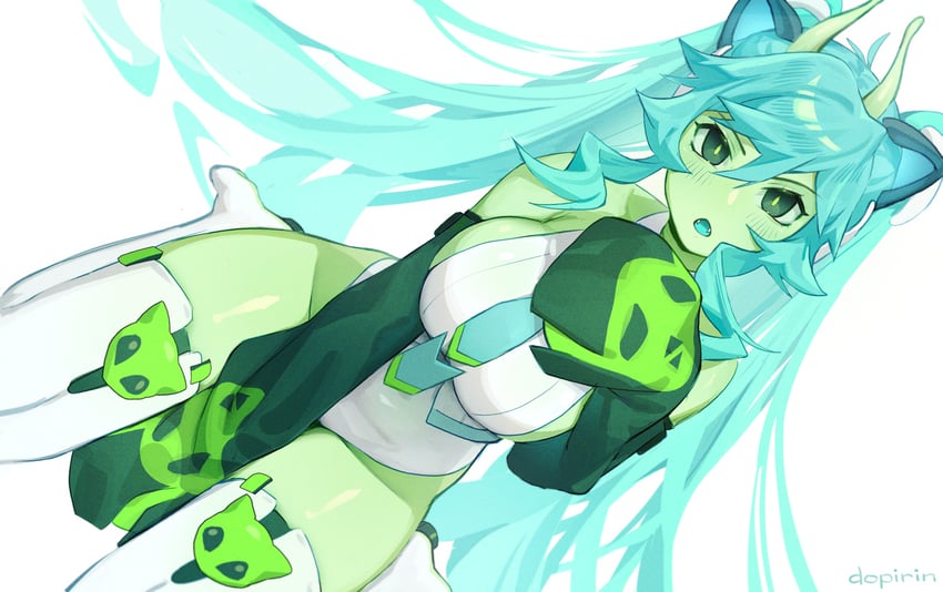 hatsune miku and glorpi miku (vocaloid) drawn by dopirin