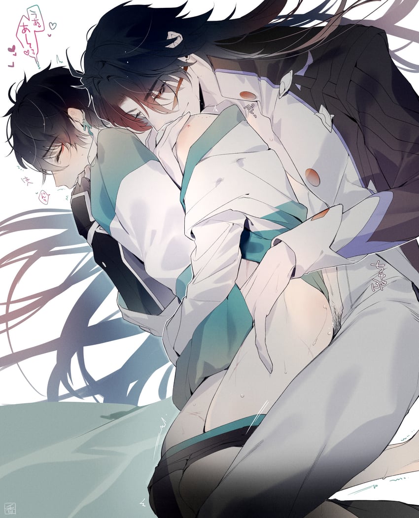 dan heng and blade (honkai and 1 more) drawn by jasminetee