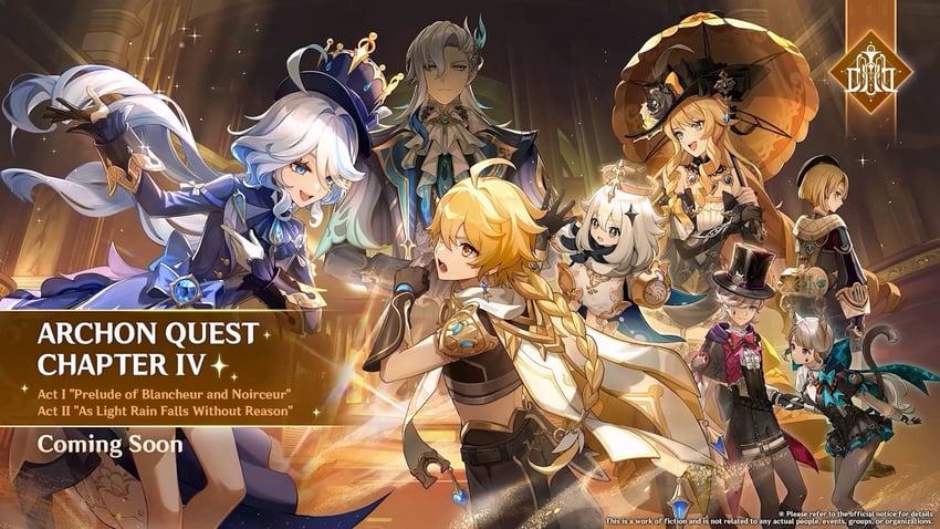 aether, furina, paimon, neuvillette, navia, and 3 more (genshin impact)