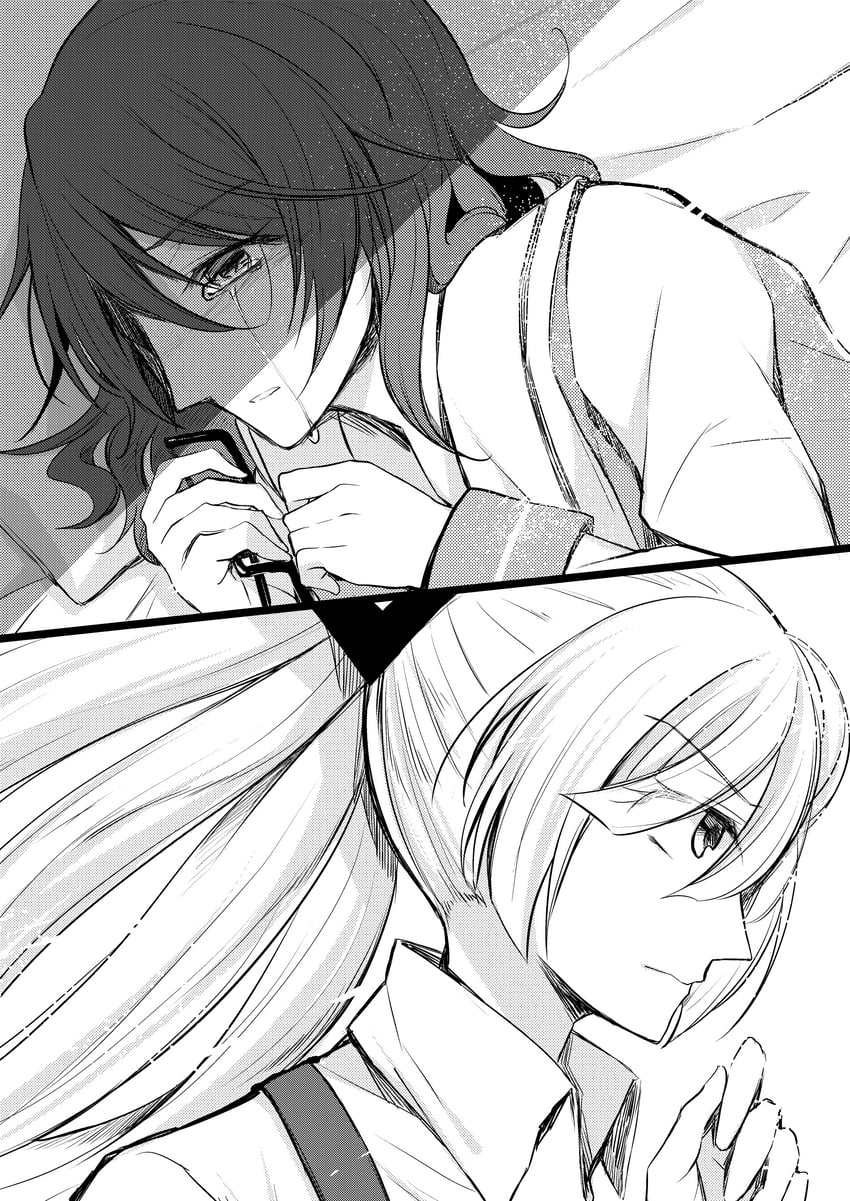 fujiwara no mokou and usami sumireko (touhou) drawn by kaede_(mmkeyy)