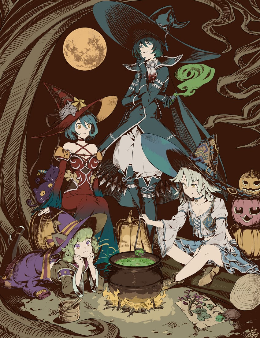 baphomet, decarabia, orias, and grimalkin (megido72) drawn by arizuka_(catacombe)