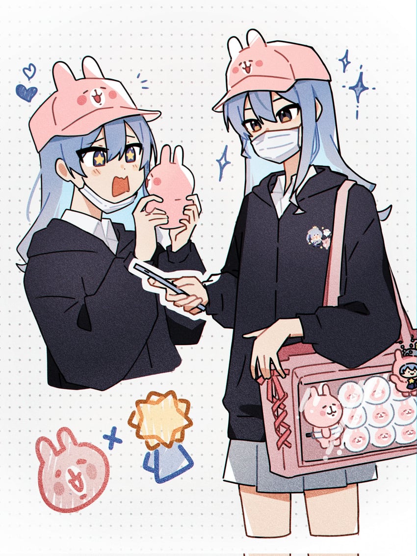 hoshimachi suisei and usagi (hololive and 1 more) drawn by kiel_adair