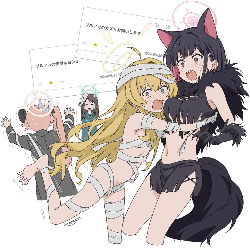 kazusa, natsu, yoshimi, and airi (blue archive) drawn by teruya_(6w6y)