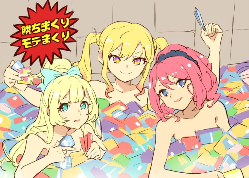nijino yume, sakuraba rola, and shiratori hime (aikatsu! and 1 more) drawn by shiontaso
