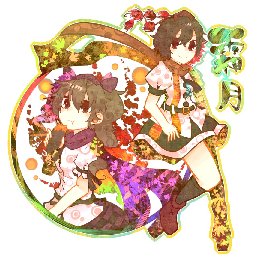 shameimaru aya and himekaidou hatate (touhou) drawn by itomugi-kun