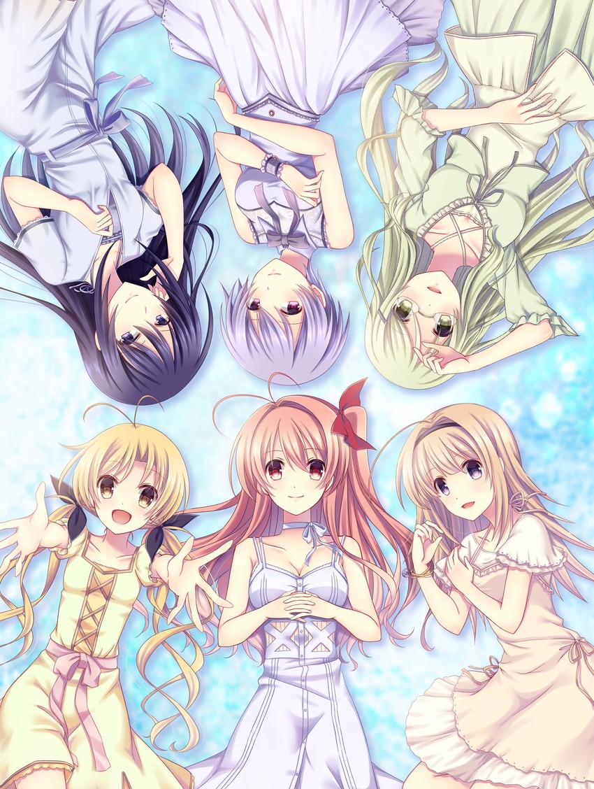 sakihata rimi, nishijou nanami, kishimoto ayase, orihara kozue, aoi sena, and 1 more (chaos;head) drawn by nishijou_myu