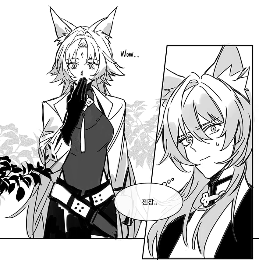 feixiao and jiaoqiu (honkai and 1 more) drawn by starim04